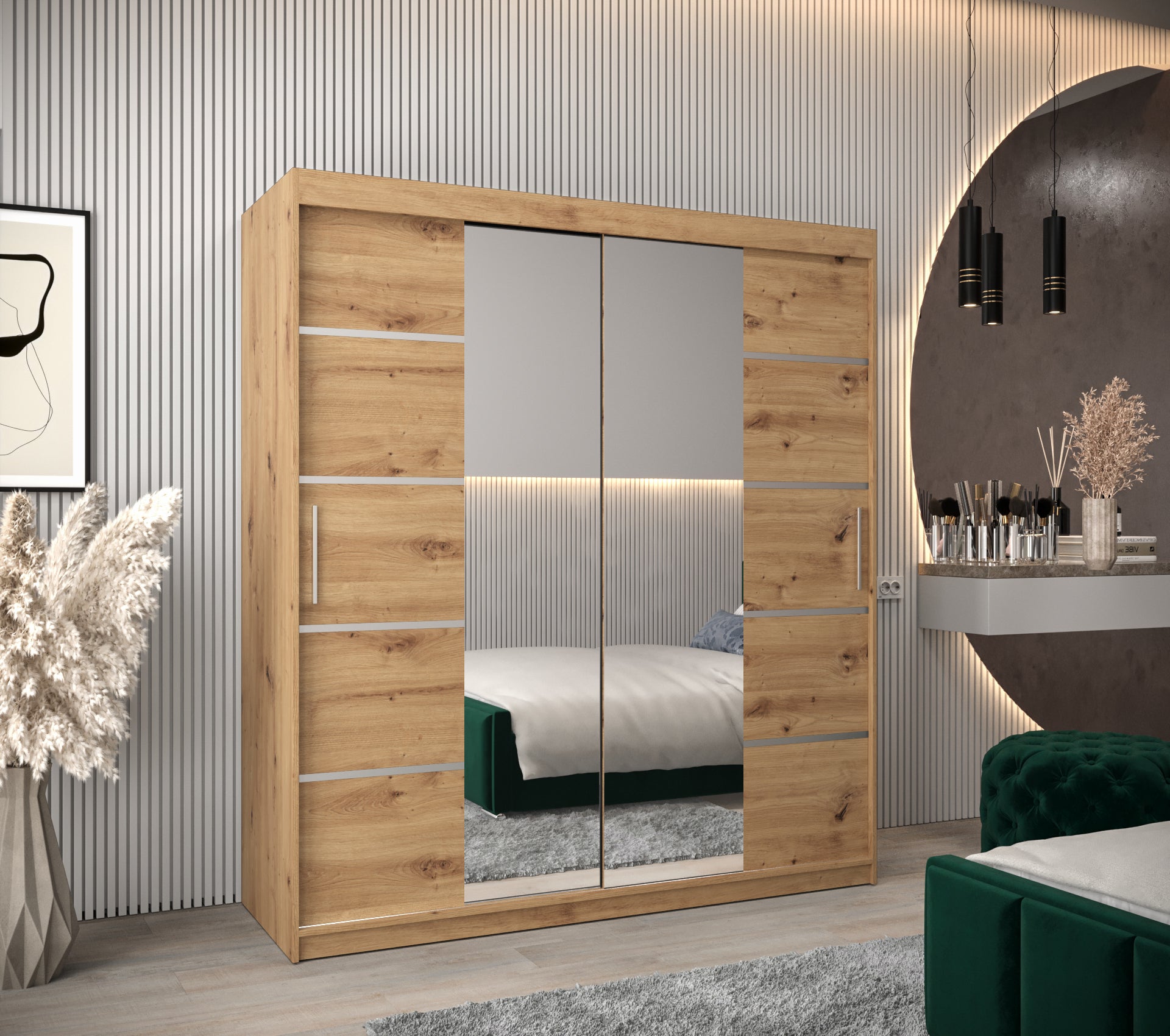 Szafa przesuwna garderoba Verona 4 180 x 62 x 200 cm Artisan - Abiks Meble