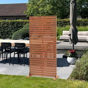 Paravento Gimisgu 4 Pannelli 200x170 Cm: Divisorio Opaco Per Privacy In Giardino, Balcone E Ufficio (Antracite)