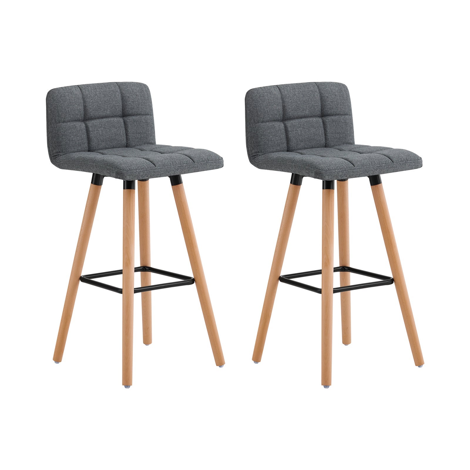 SoBuy Lot de 2 Tabourets de Bar Cuisine Dossier Repose-Pieds Haute qualité, FST50-DGx2 - 9