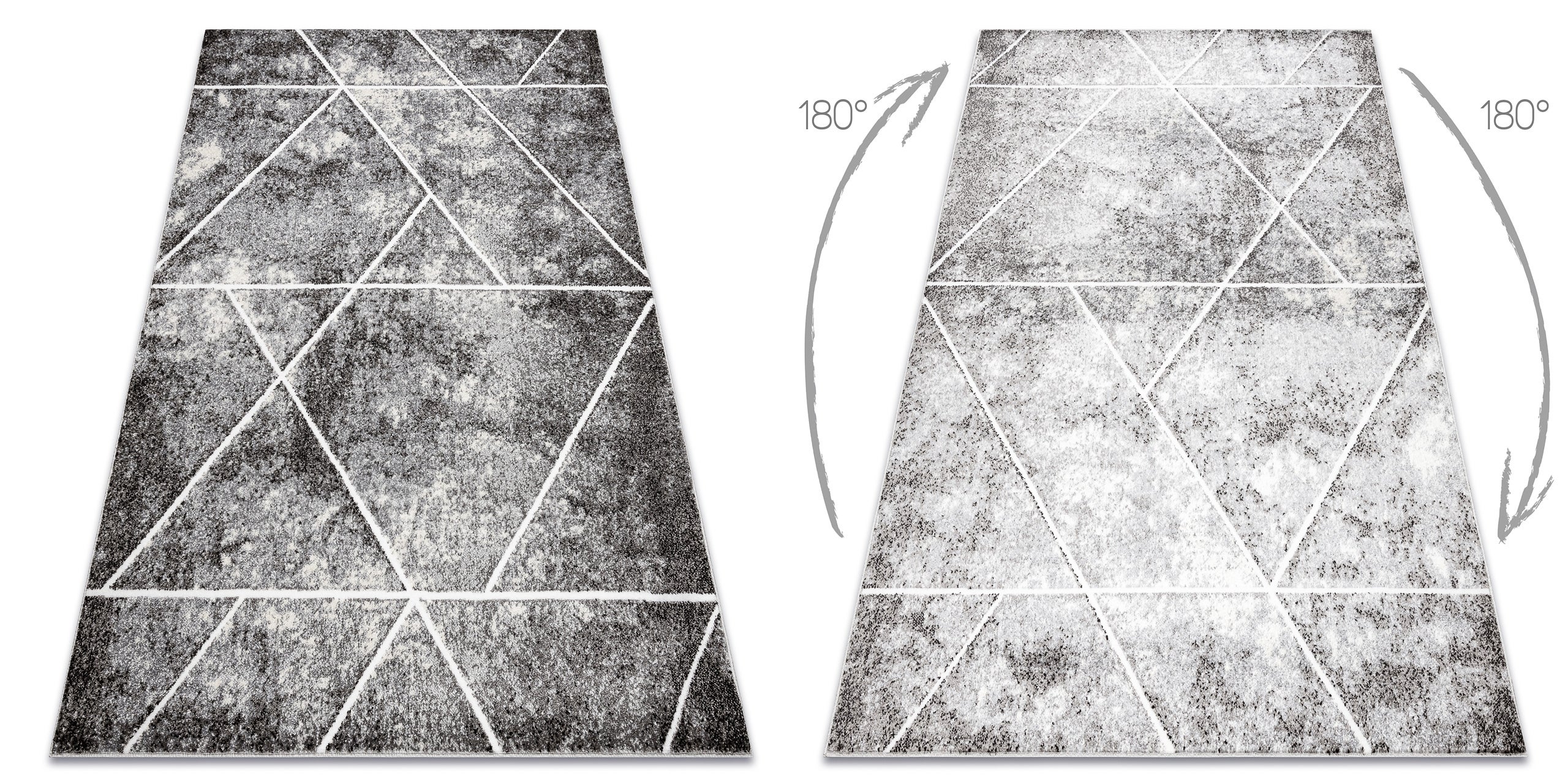 Dywan MATEO 8031/644 Nowoczesny, geometryczny, trójkąty - strukturalny szary 120x170 cm - 2