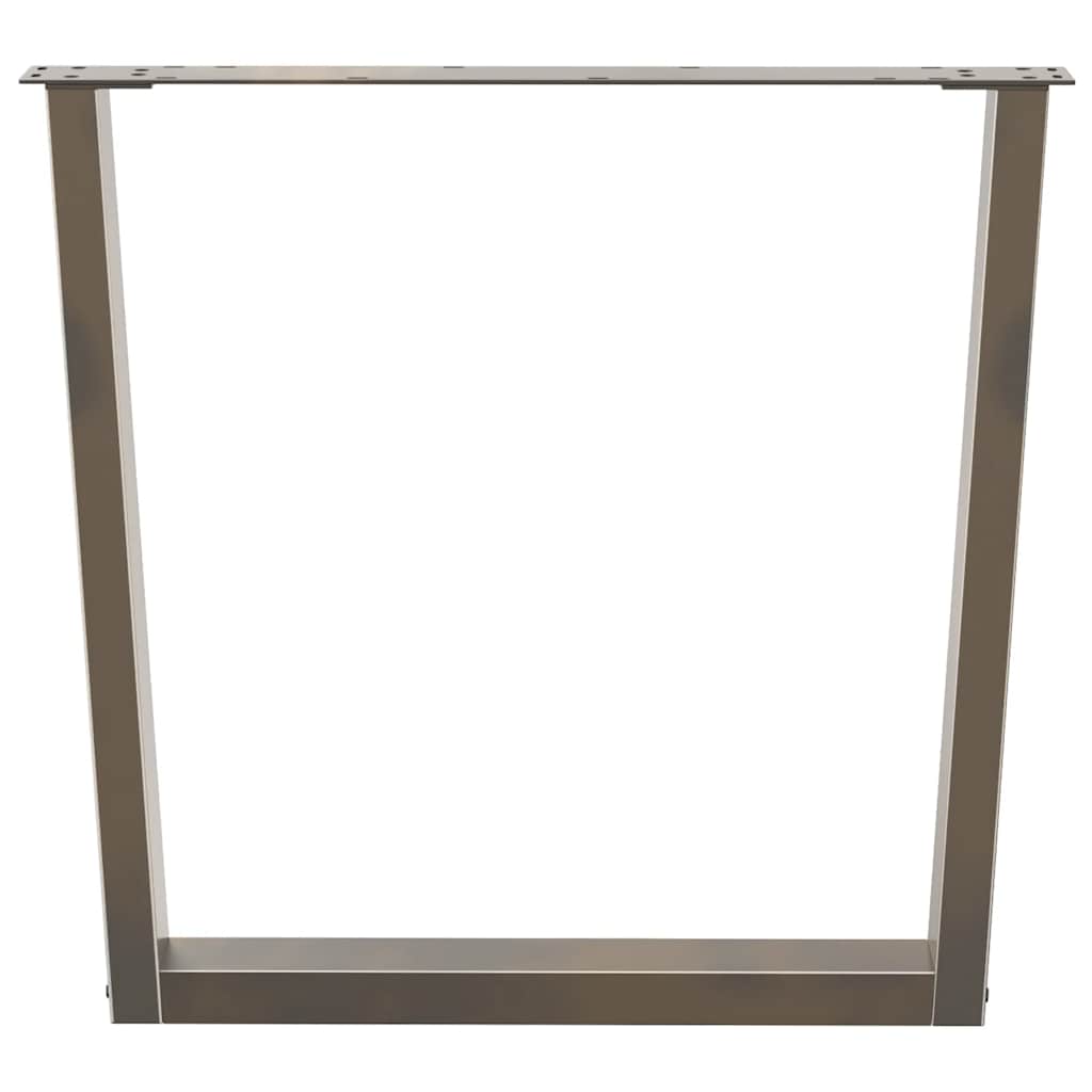 Pernas de mesa de jantar em forma de V 2 unidades de aço natural - COMFORTXL - 3