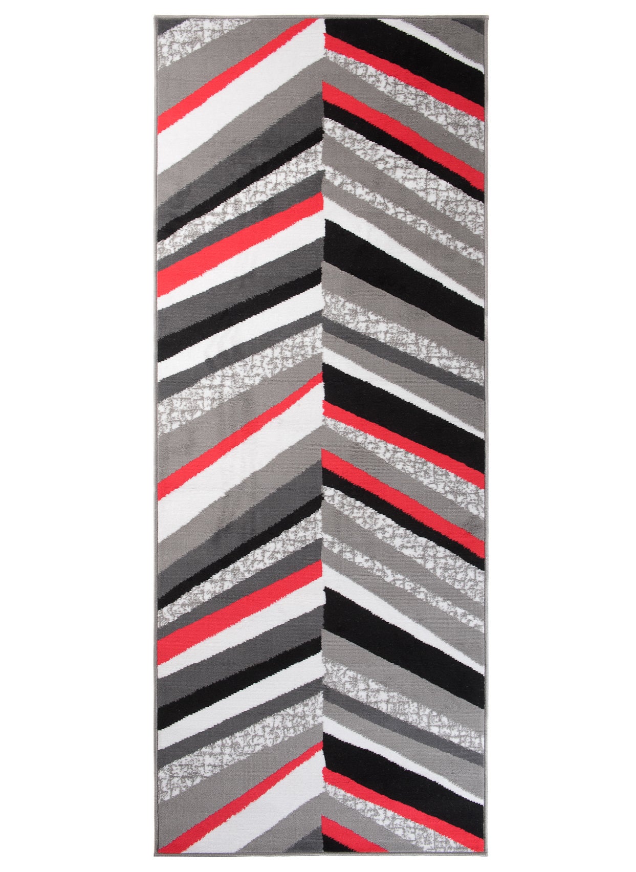 TAPISO Maya Tappeto Passatoia Corridoio Moderno Rosso Grigio Nero Graffi Sottile 100 x 470 cm - 7