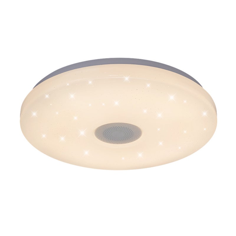 Plafon Wi-Fi Muzyczny 13" 36W Płaski, Inteligentny z Głośnikiem BT, Biały i RGB Wielokolorowy, Ściemnialny, Sterowanie Aplikacją Wifi/Głosowe/Pilotem
