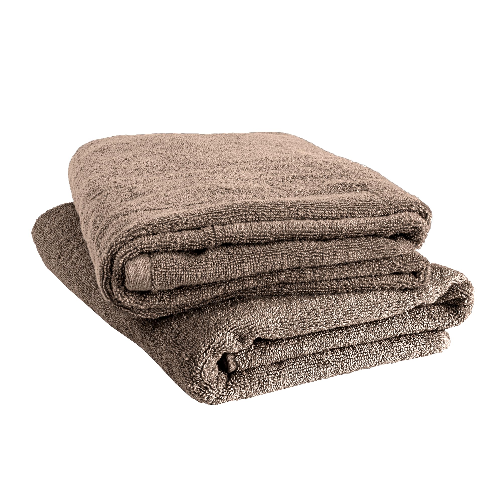 Ruggeri - Set 2 Teli Doccia e Bagno 70x140 cm - 100% Puro Cotone Extra Morbido - Collezione Asciugamani - Let's Color! (Tortora) - 2