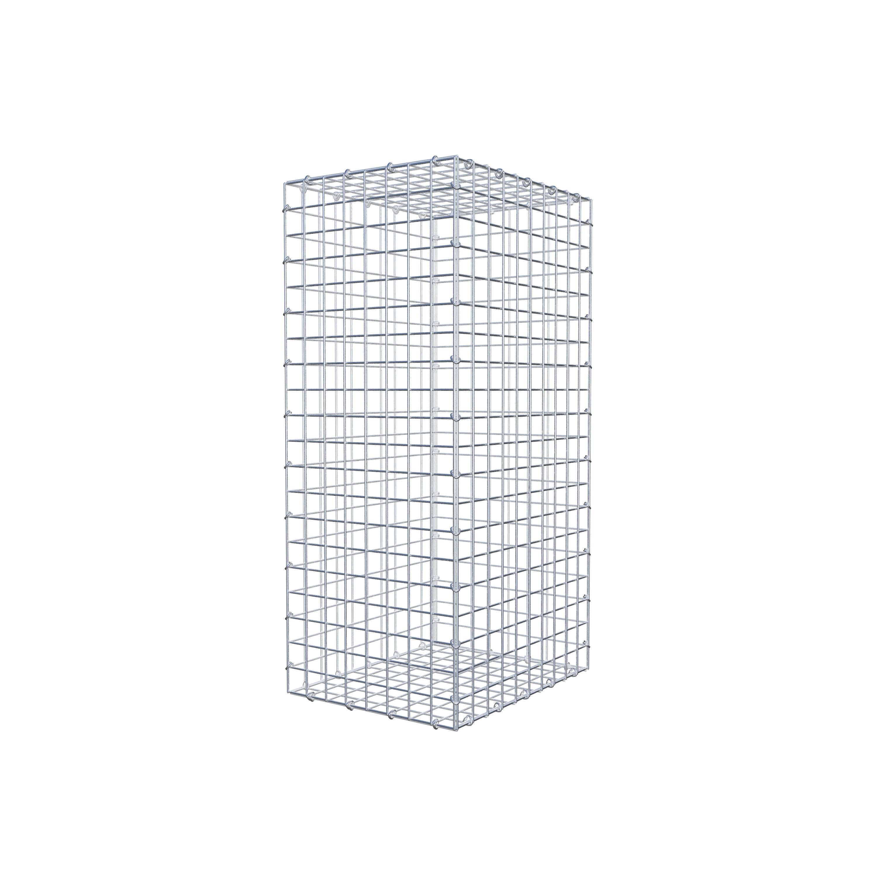 Gavión de acero galvanizado 100x50x40cm (LxAxP), malla 5 x 5cm, Anillo en C, jaula metálica para muro o jardín - 2