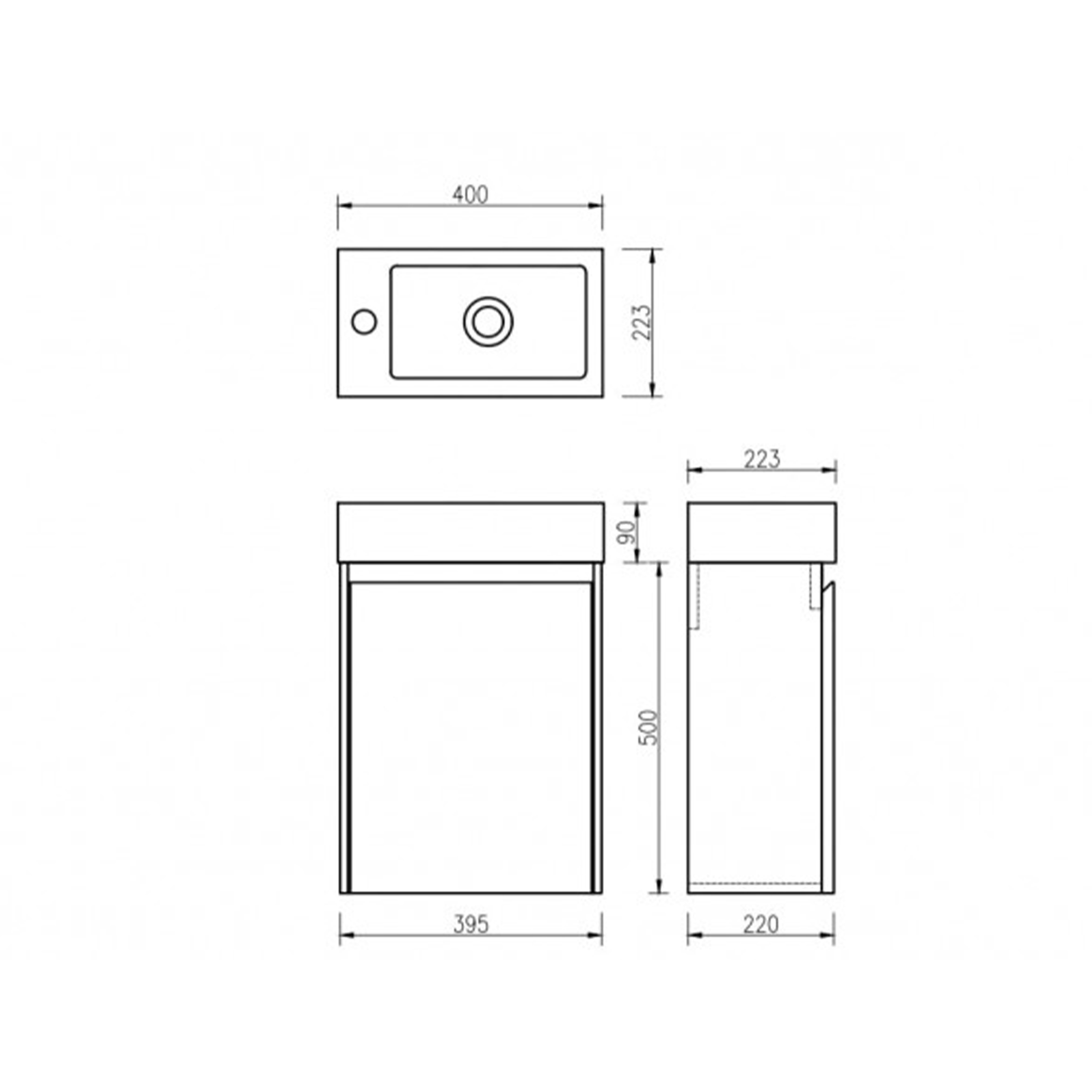 Lave-main 40 cm noyer Aquastretto - 5