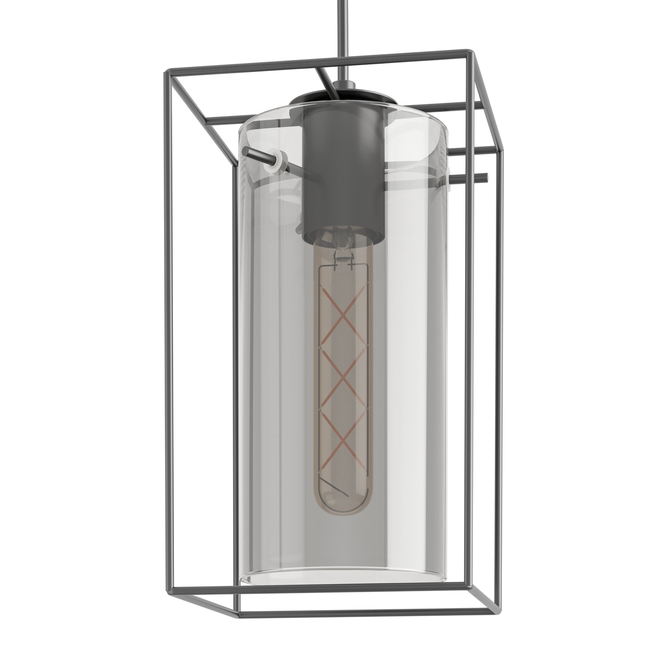 Lampa wisząca LONCINO E27 1X60W ze stali czarnej, 150x150x1100mm - 3