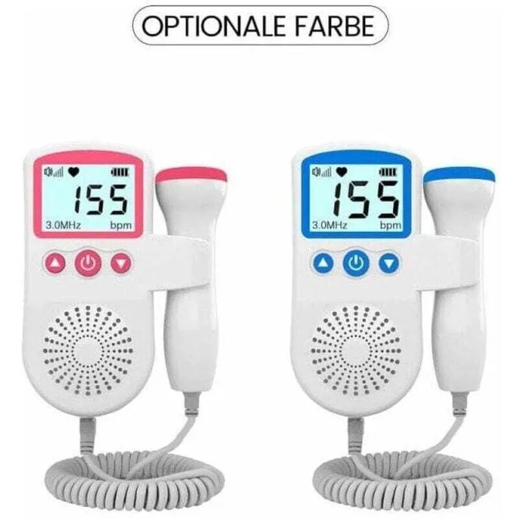 Moniteur de fréquence cardiaque Doppler fœtal pour bébé pour grossesse 50-230 BPM Plage de mesure 3 MHz Détecteur de fréquence - 6