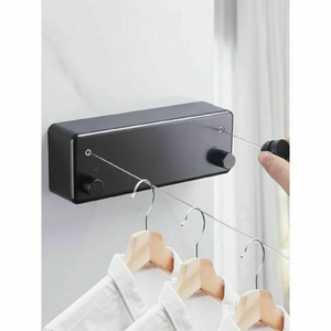 Corde à Linge Rétractable Double Fil – 5,1 M, Charge 22 Kg – Fixation Murale Sans Perçage Ou Vis – Pour Balcon, Salle De Bain