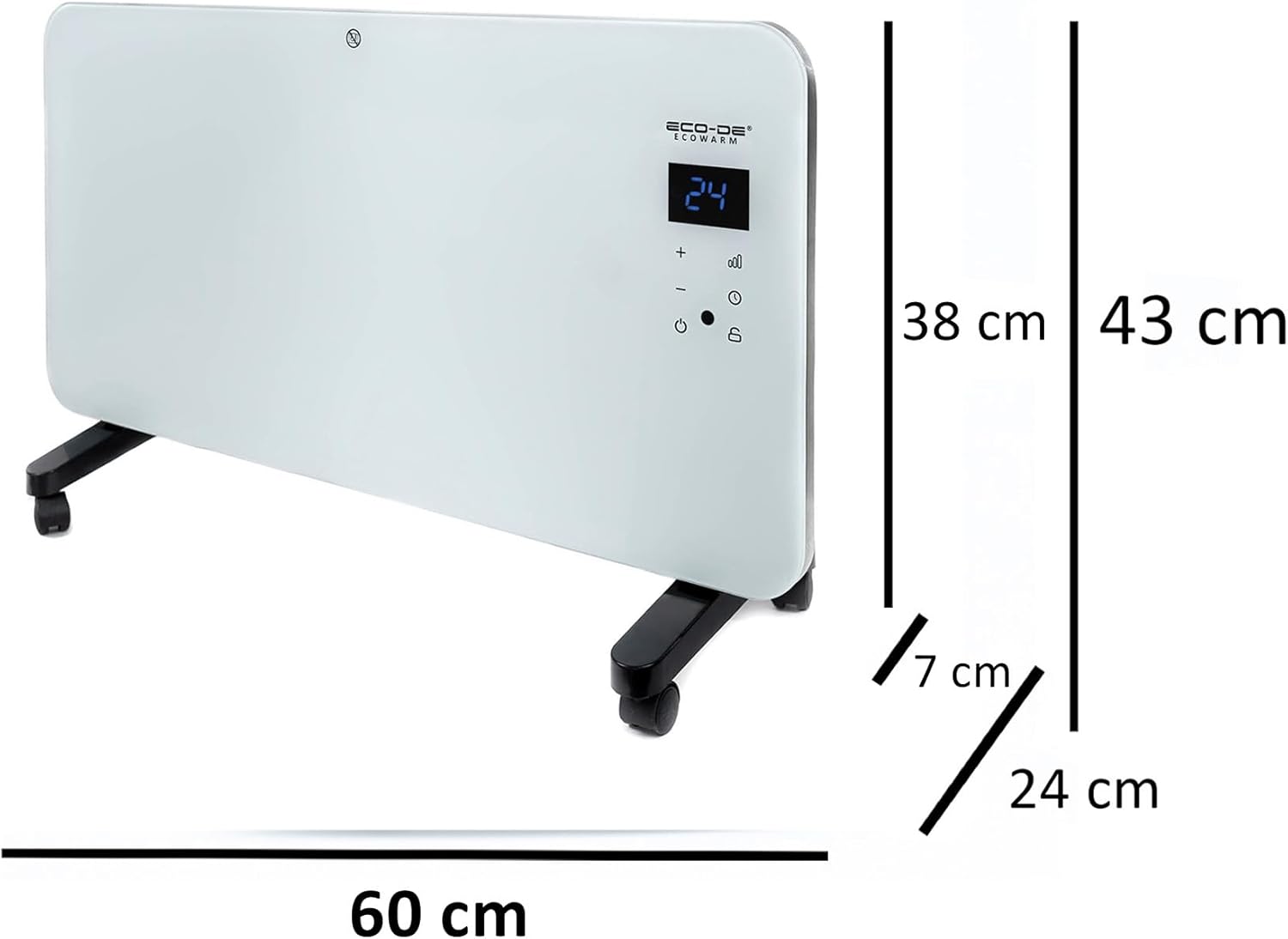 Termoconvettore Elettrico Eco Basic 1400W Bianco - Termosifone Basso Consumo Con Termostato Programmable - Foto 2