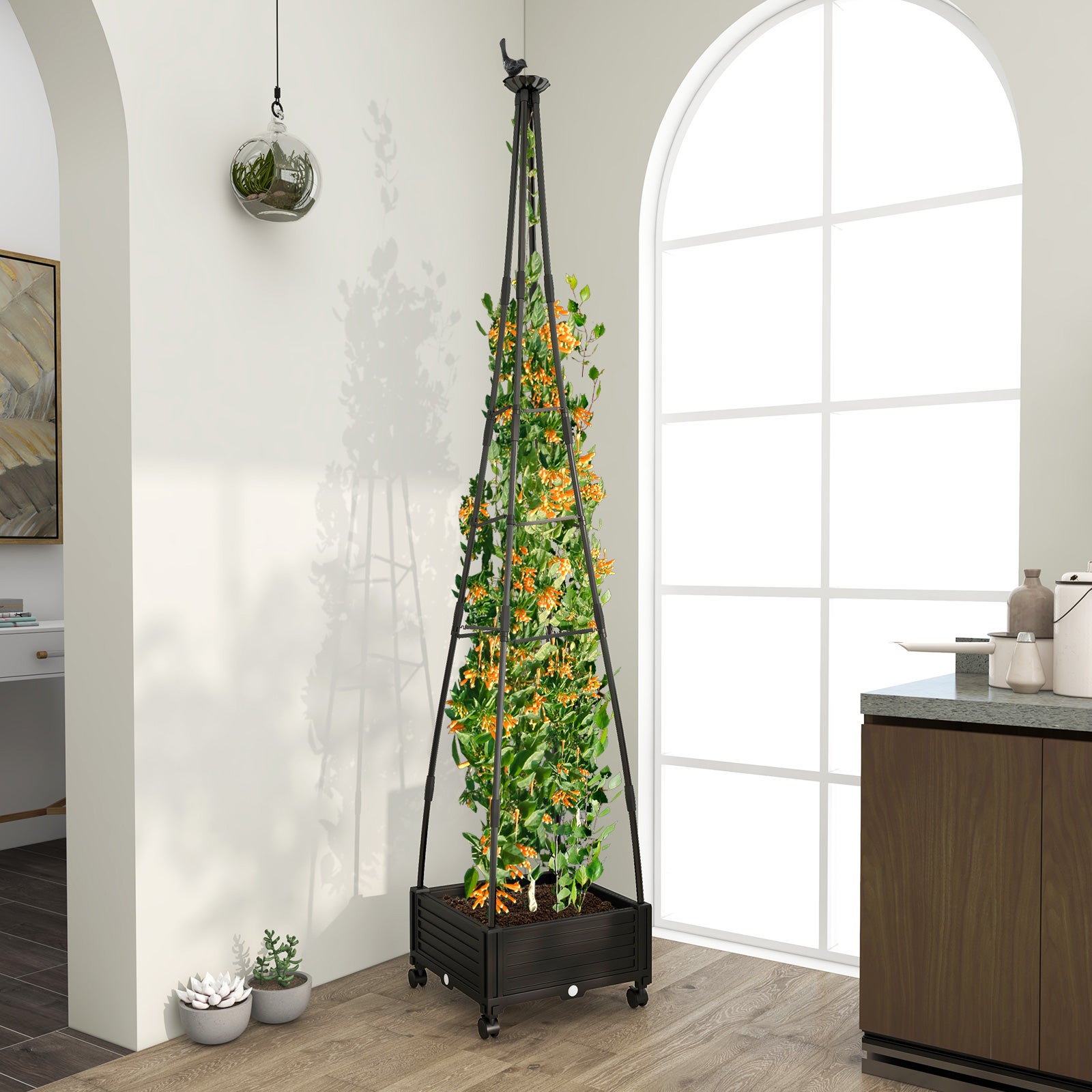 ZXCVASDF Obelisco da Giardino,Garden Supporto Piante Rampicanti,Stabile Struttura per Arrampicata,Piante Rampicanti,per Piante da Vaso,Guardiano delle Piante,Decorazione,35 * 90cm/13.7 * 35.4in