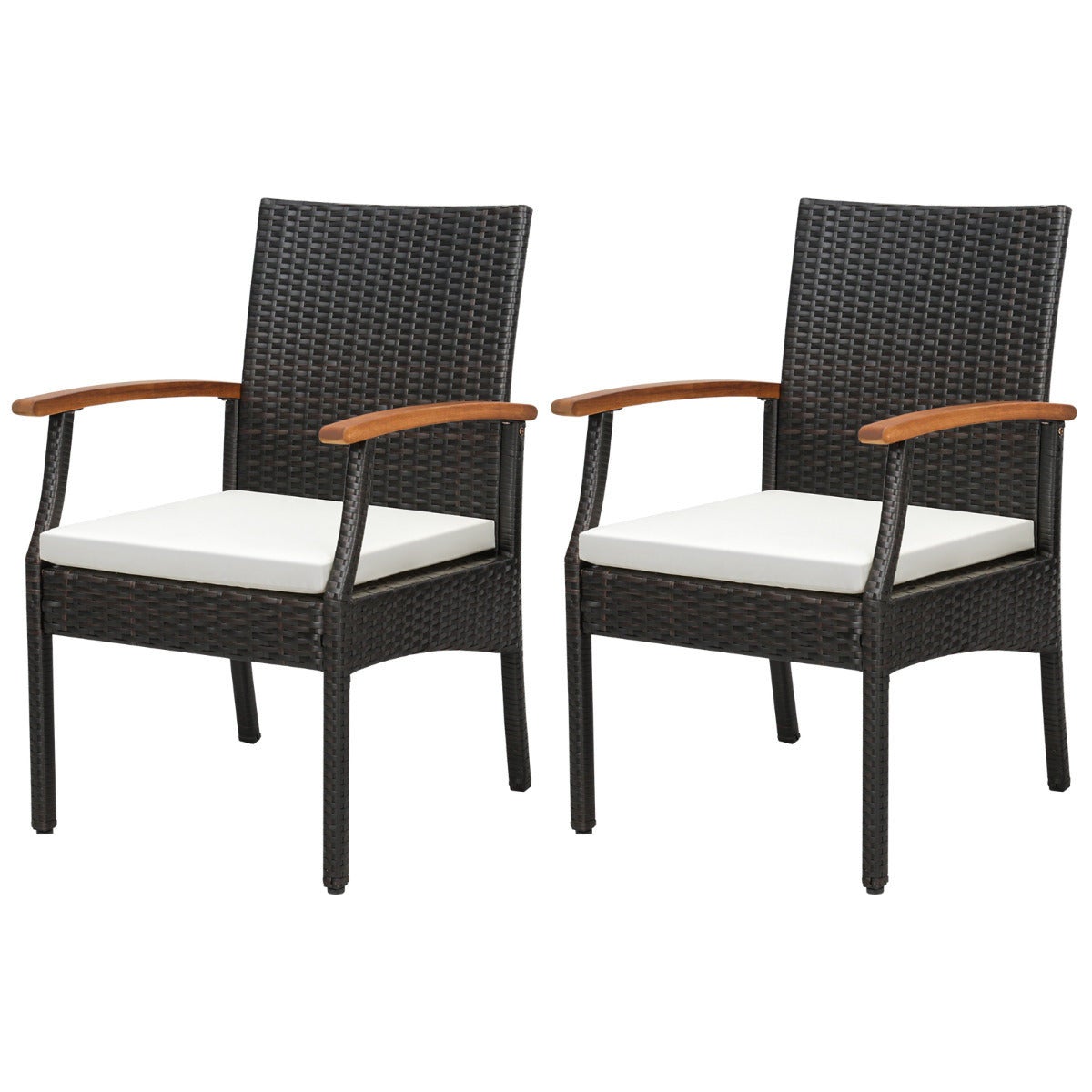 PHI VILLA Set 2 Sedie Da Giardino In Rattan Sintetico Con Cuscini Rimovibili - Moderno Per Terrazza, Balcone E Veranda - Portata 150kg - 4