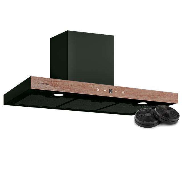 Klarstein ZenFusion T Hotte aspirante 90 cm 881,6 m³/h A++ 210 W CC 47 dB Évacuation/circulation d'air Noir