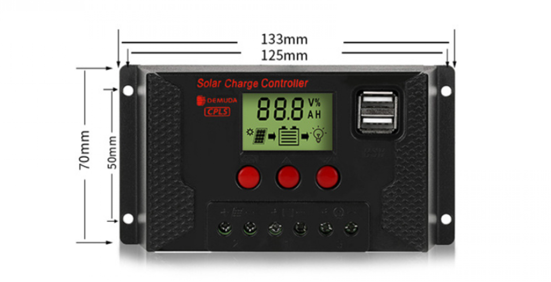Controlador de painel solar de 30A, regulador de bateria inteligente de 12V/24V, regulador de painel solar com tela LCD ajustável. - 5