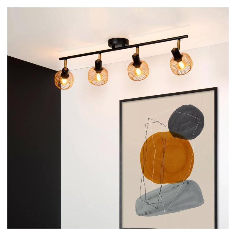 Reflektor sufitowy MAREN czarno-złota 4 x E14 x 40W wym:17x76x15cm Lucide