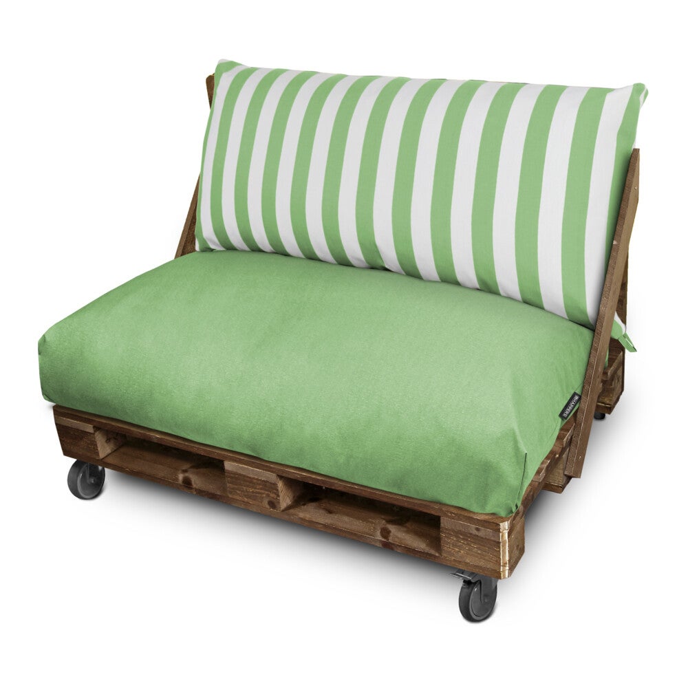 Cojín para palets toldotex verde respaldo 120x45x25 (rayado)