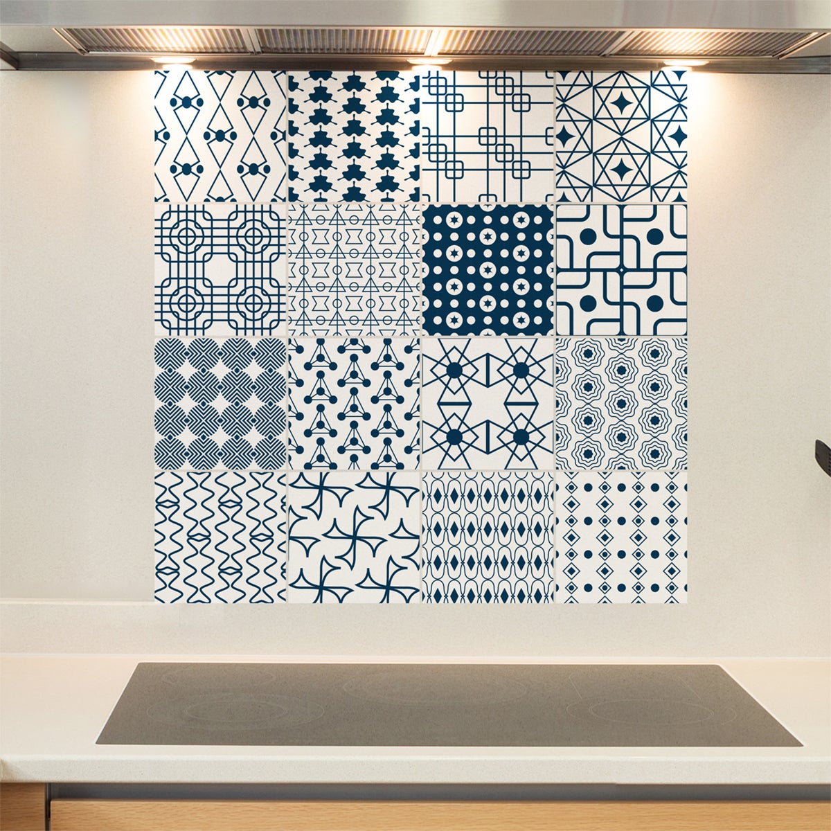 16 vinilo baldosas escandinavo Hadar - adhesivo de pared - revestimiento sticker mural decorativo - 16stickers15x15cm - 4
