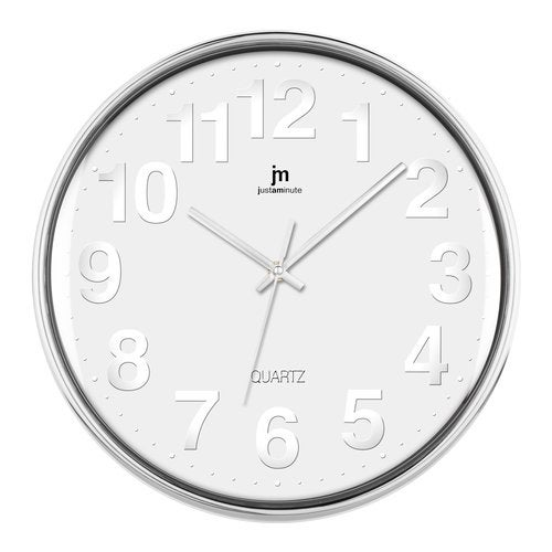 Hama CWA100 Orologio da parete in quarzo Cerchio Argento, Bianco