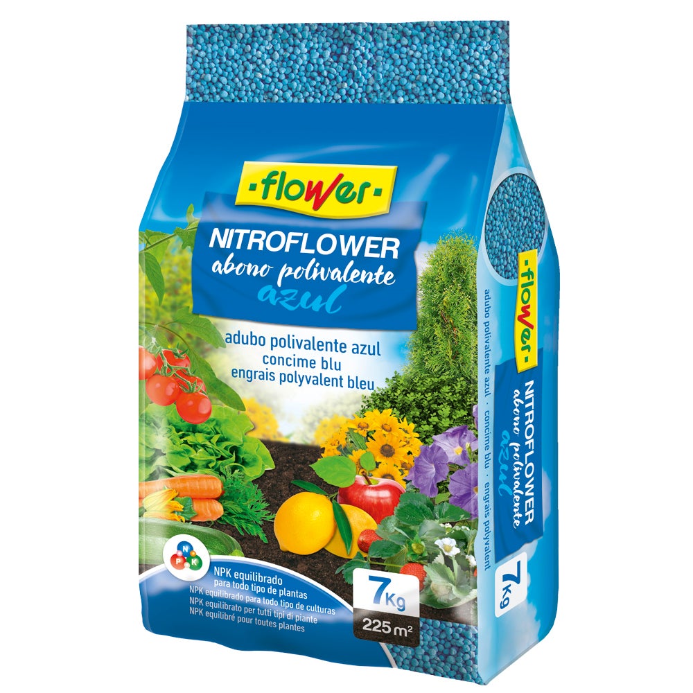 Flower ABONO NITROFLOWER Azul Concime Granulare Universale 750 Gr - NPK Equilibrato