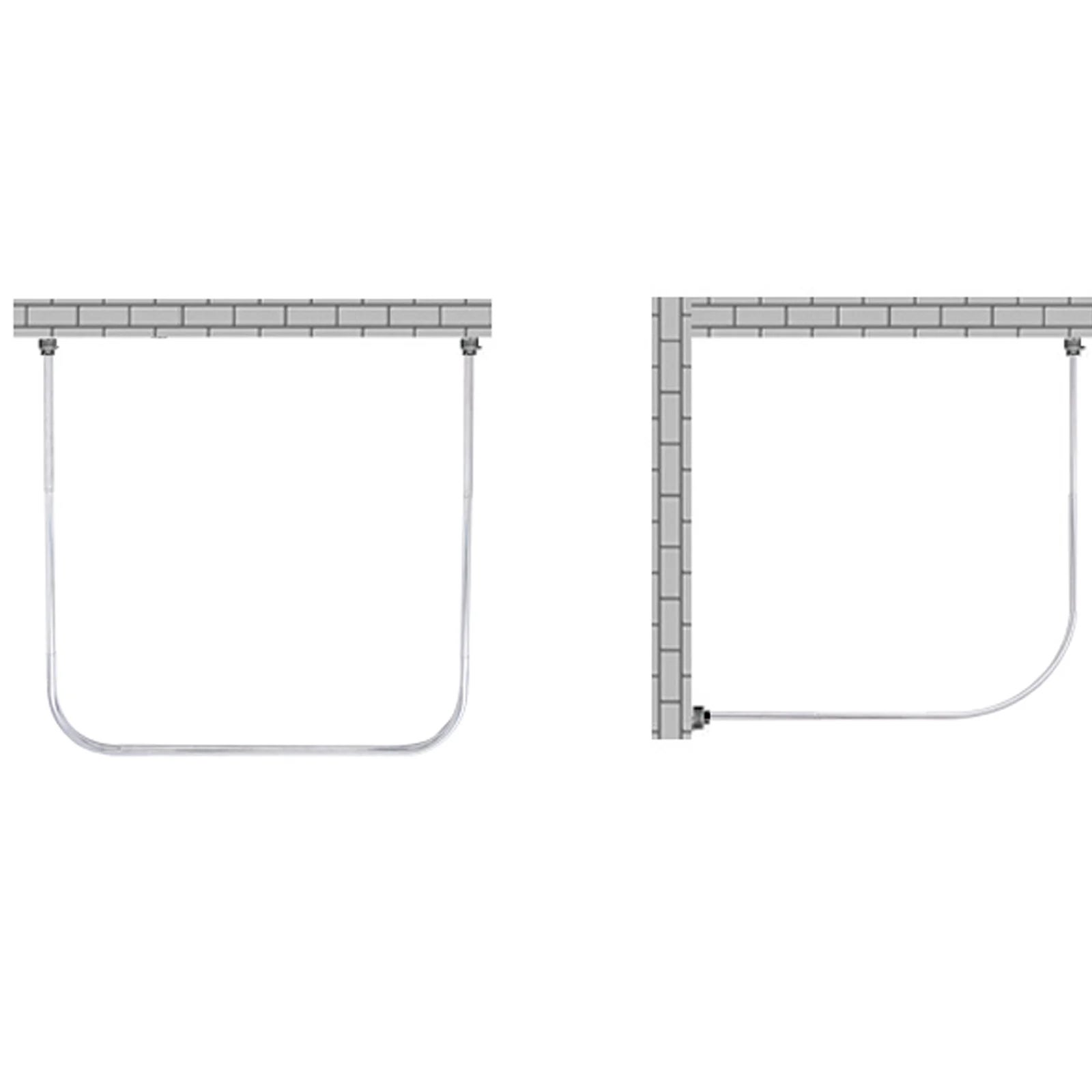 9PCMeuble salle de bain Ensemble Barre de Rideau de Douche en U en Acier Inoxydable,Pôle de Douche pour Toilettes et Salle de Bain en Acier Inoxydable - 6