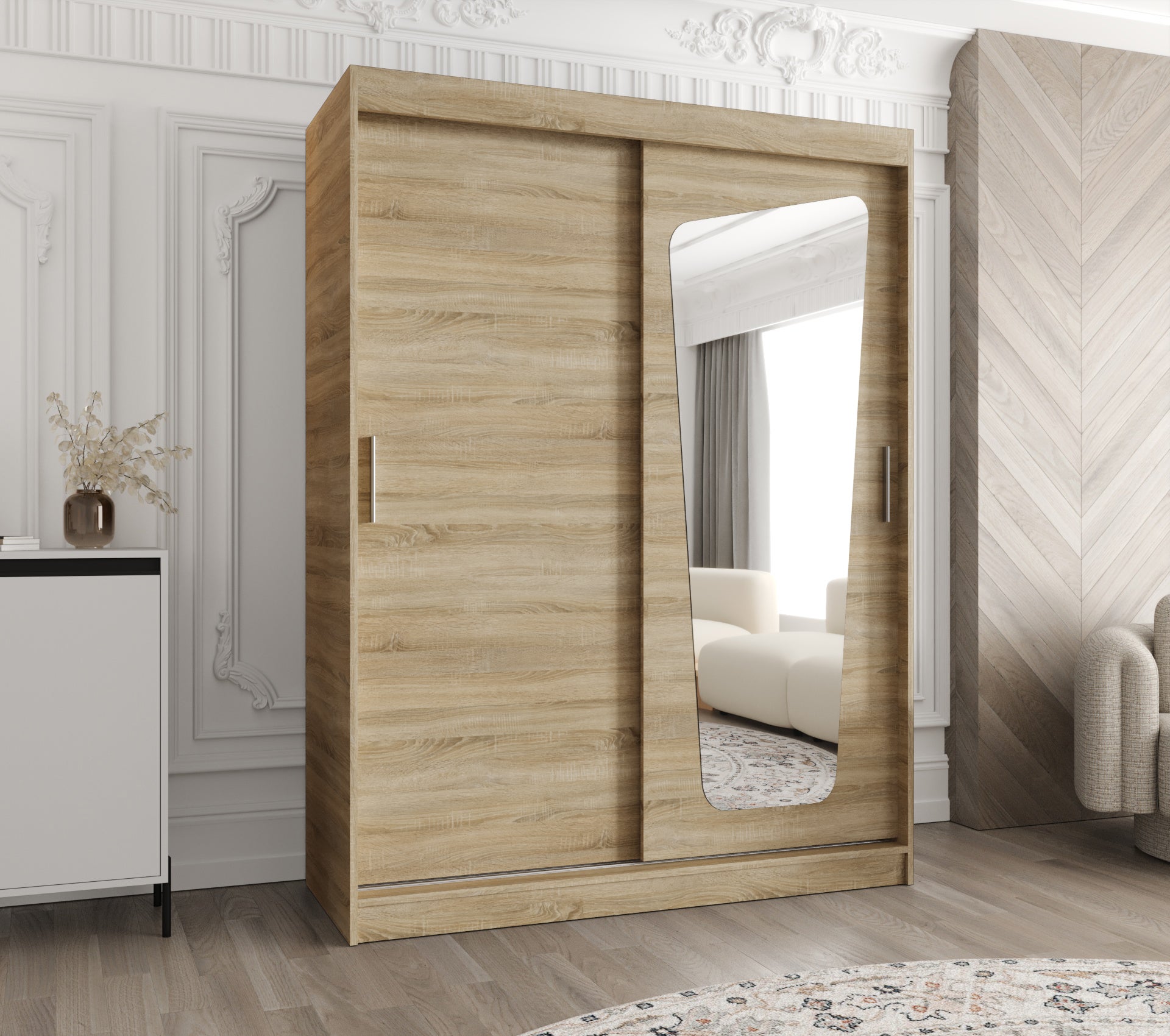 Szafa przesuwna garderoba MOKA 150 x 62 x 200 cm Sonoma - 2