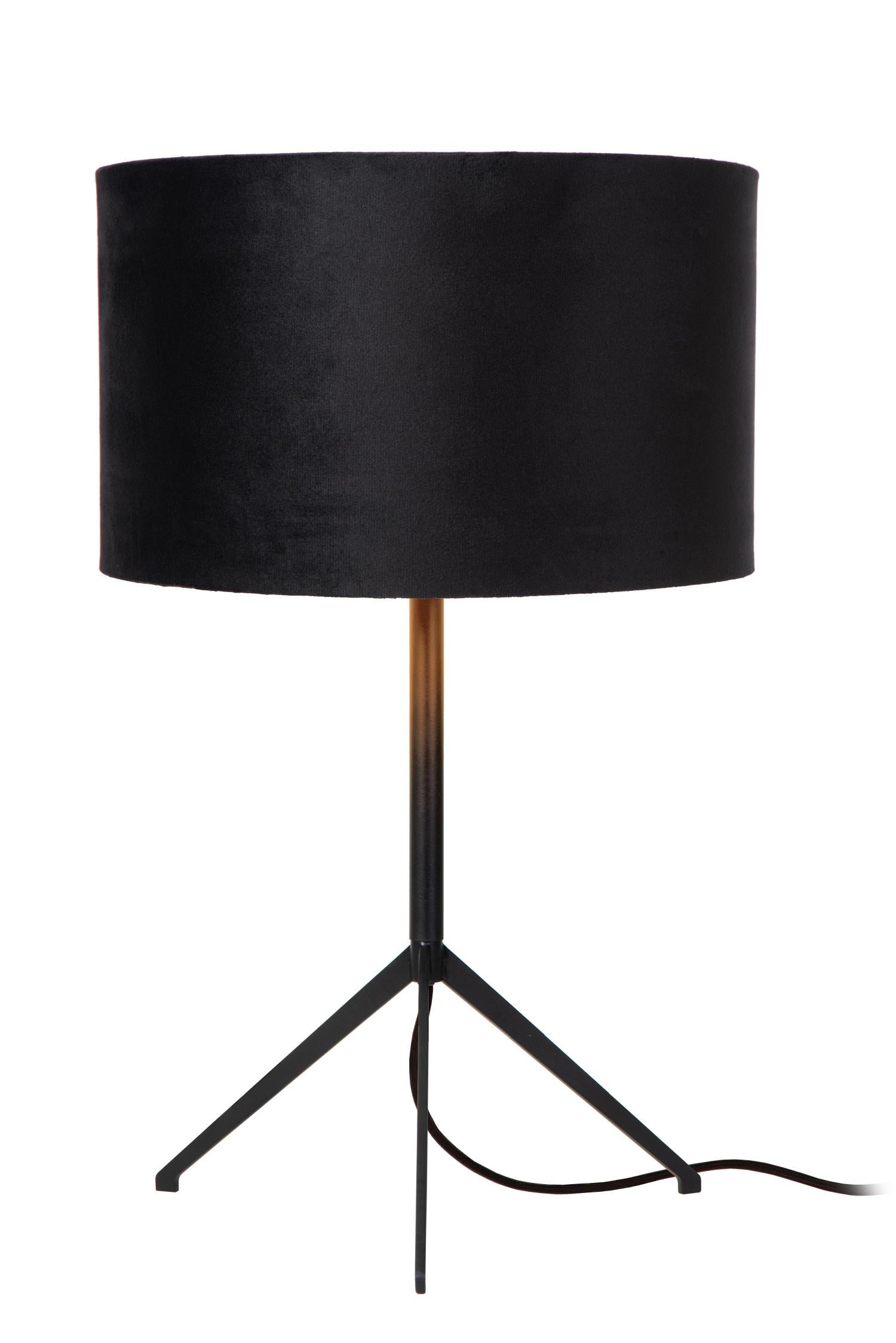 Lampa stołowa z abażurem Tondo czarna 1xE27x60W Lucide
