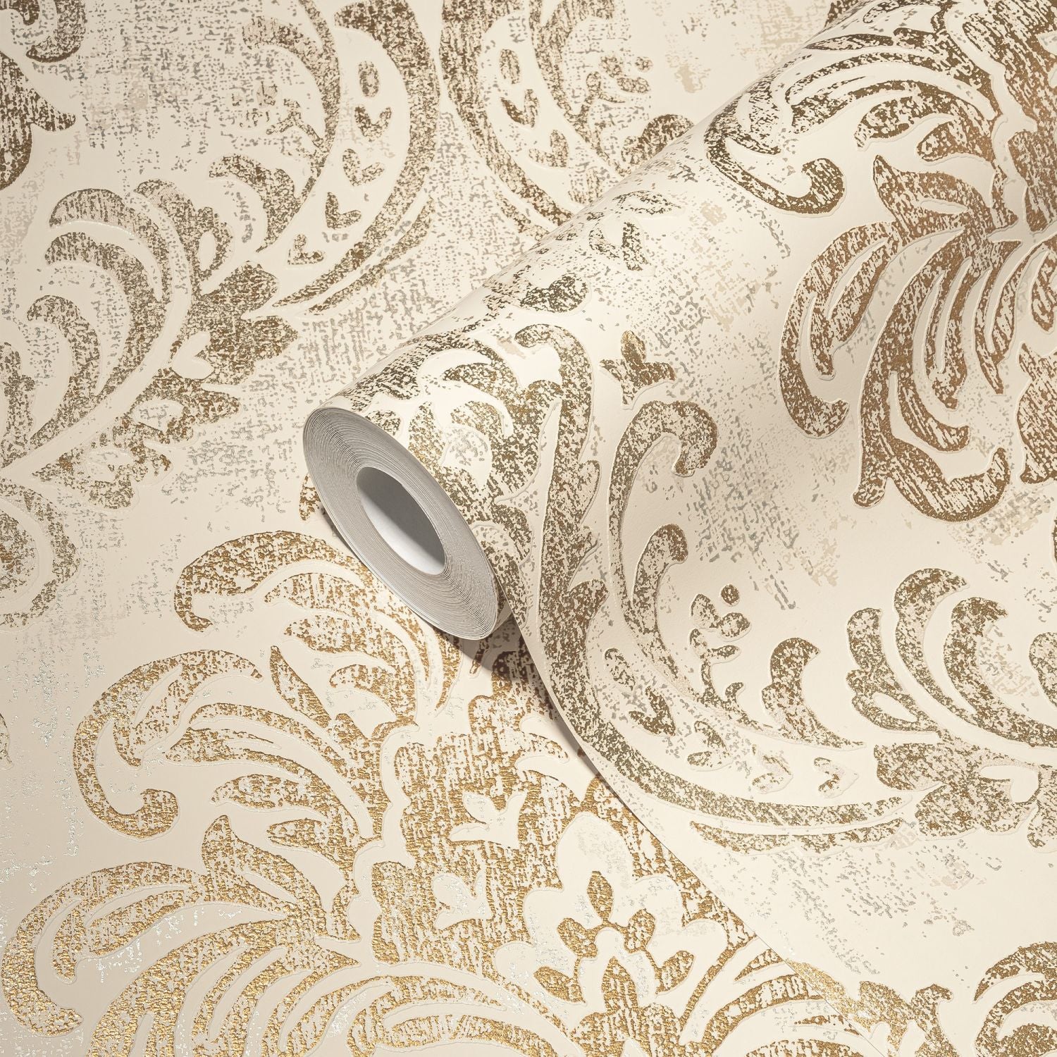 Tapeta ozdoby białym,złotymIsrebrnym - 53 cm x 10.05 m - LIVINGWALLS