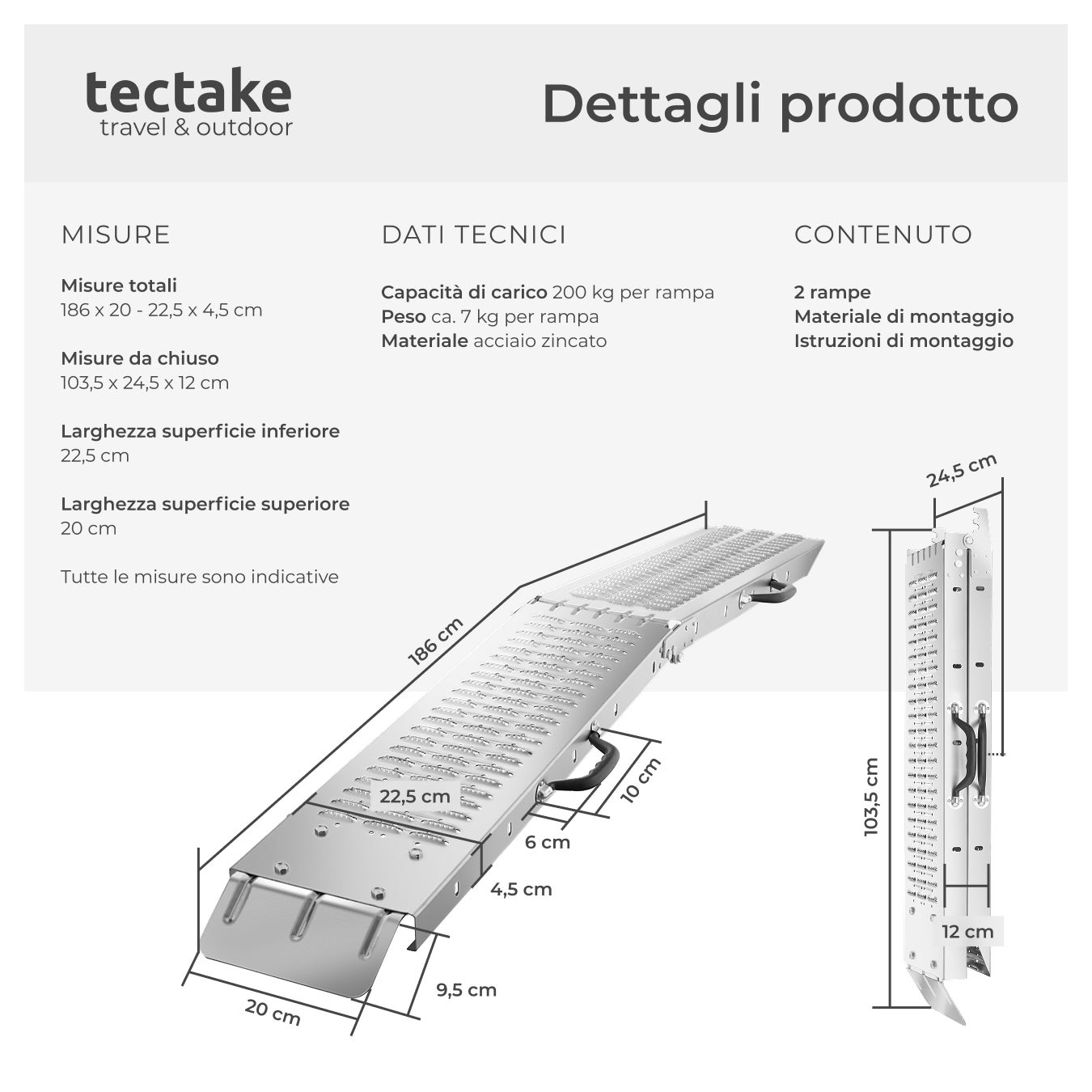 TECTAKE Rampas de carga Set de 2 - 5
