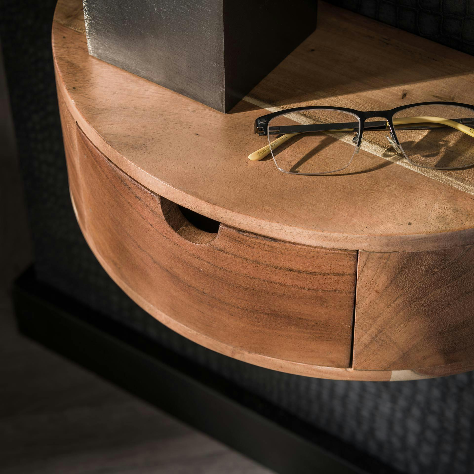 Table de chevet murale courbe 1 tiroir MELBOURNE - 2