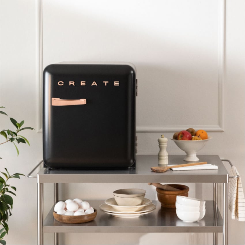 CREATE - FRIDGE RETRO 48L - Réfrigérateur rétro- Noir | Leroy Merlin