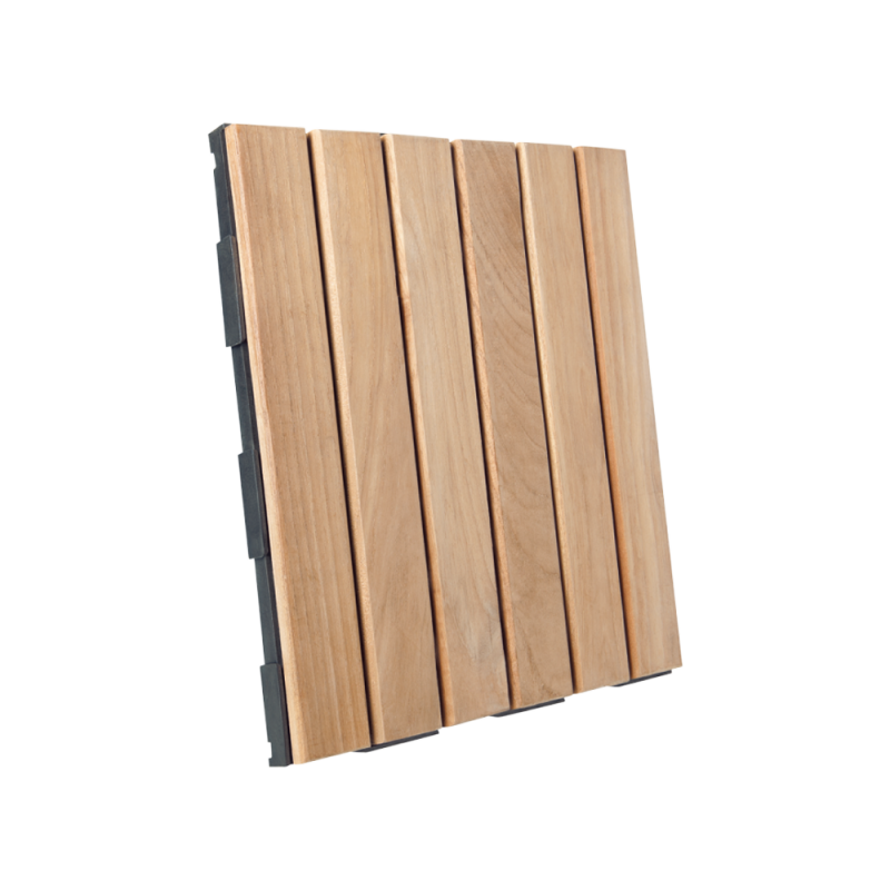 Dalle en bois teck naturel (lot de 4) - Miel 30 x 30 cm - 4