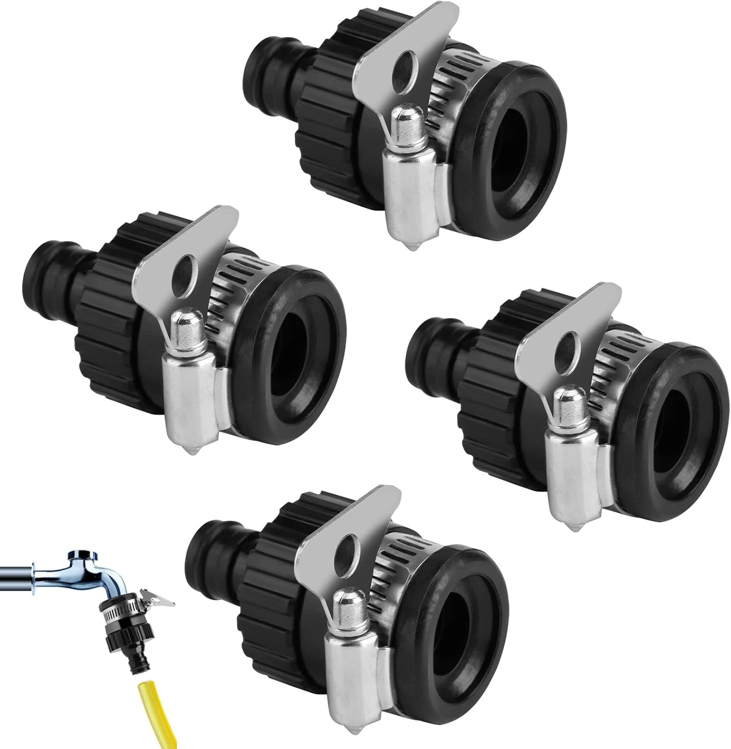 4 szt. uniwersalnych adapterów do węży ogrodowych 14-24 mm do kuchni i łazienki.