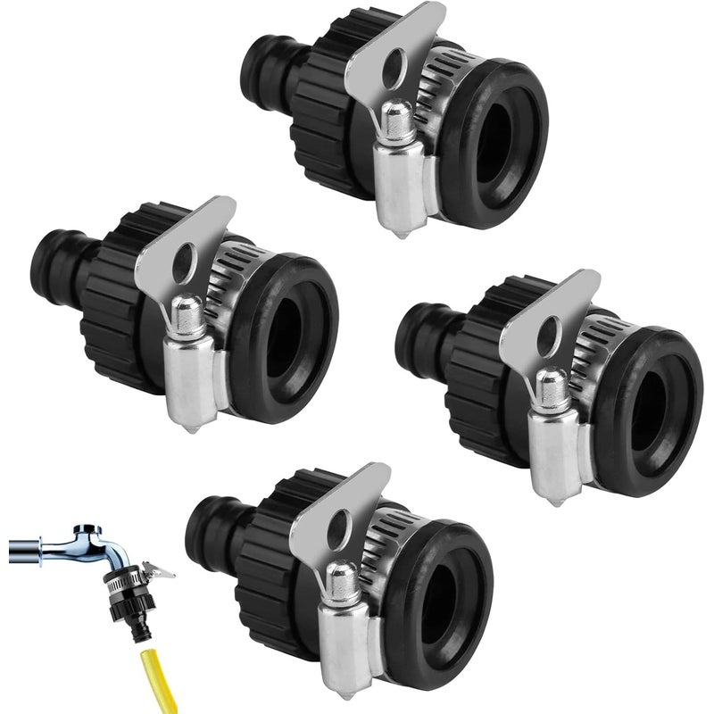 Zestaw 4 adapterów do kranów, uniwersalny adapter do węża do podłączania do kranów o średnicy od 14 do 24 mm do kuchni, łazienki, toalety, ogrodu