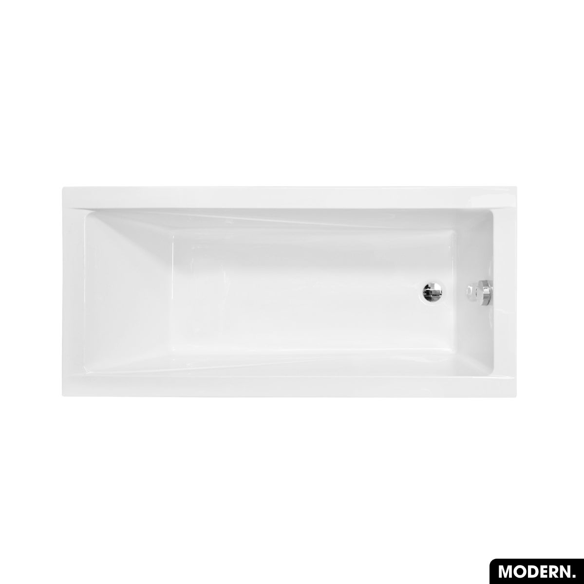 Baignoire rectangulaire de 150 x 70 cm - avec Tablier Blanc et Repose Tête OFFERT - MODERN - 2