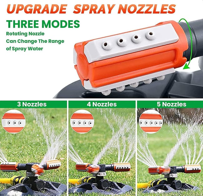 Irrigatore da giardino per prati, 360 ° Irrigatore d'acqua rotante per Irrigatore da giardino per prati, 360 ° Irrigatore d'acqua rotante per