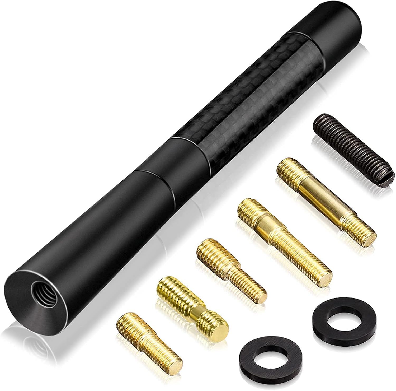 Flaconi Antenna per auto, accessori esterni auto, radio AM/FM/DAB, mini antenna corta con forte funzione di ricezione viti M4 M5 M6, ricambio automobilistico, adatta per la maggior parte delle auto