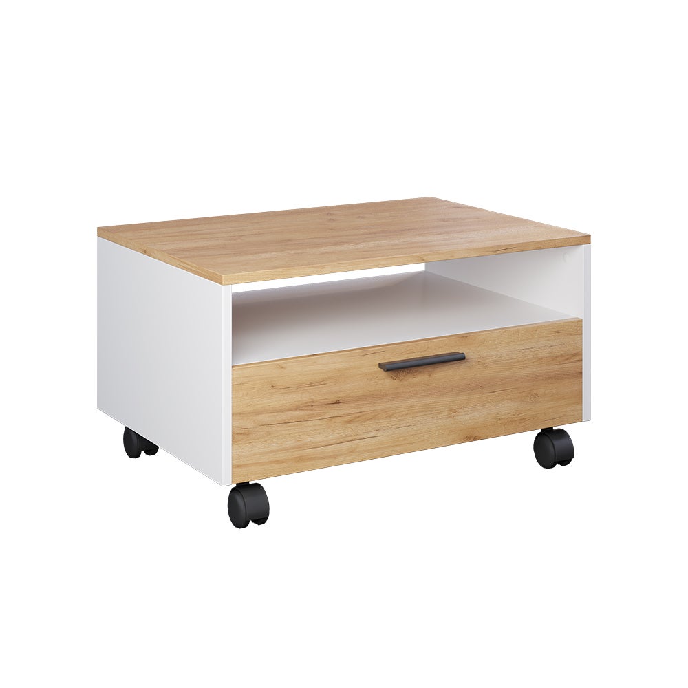Vicco Stolik kawowy Bibo, Biały/złoty dąb, 70 x 52.4 cm