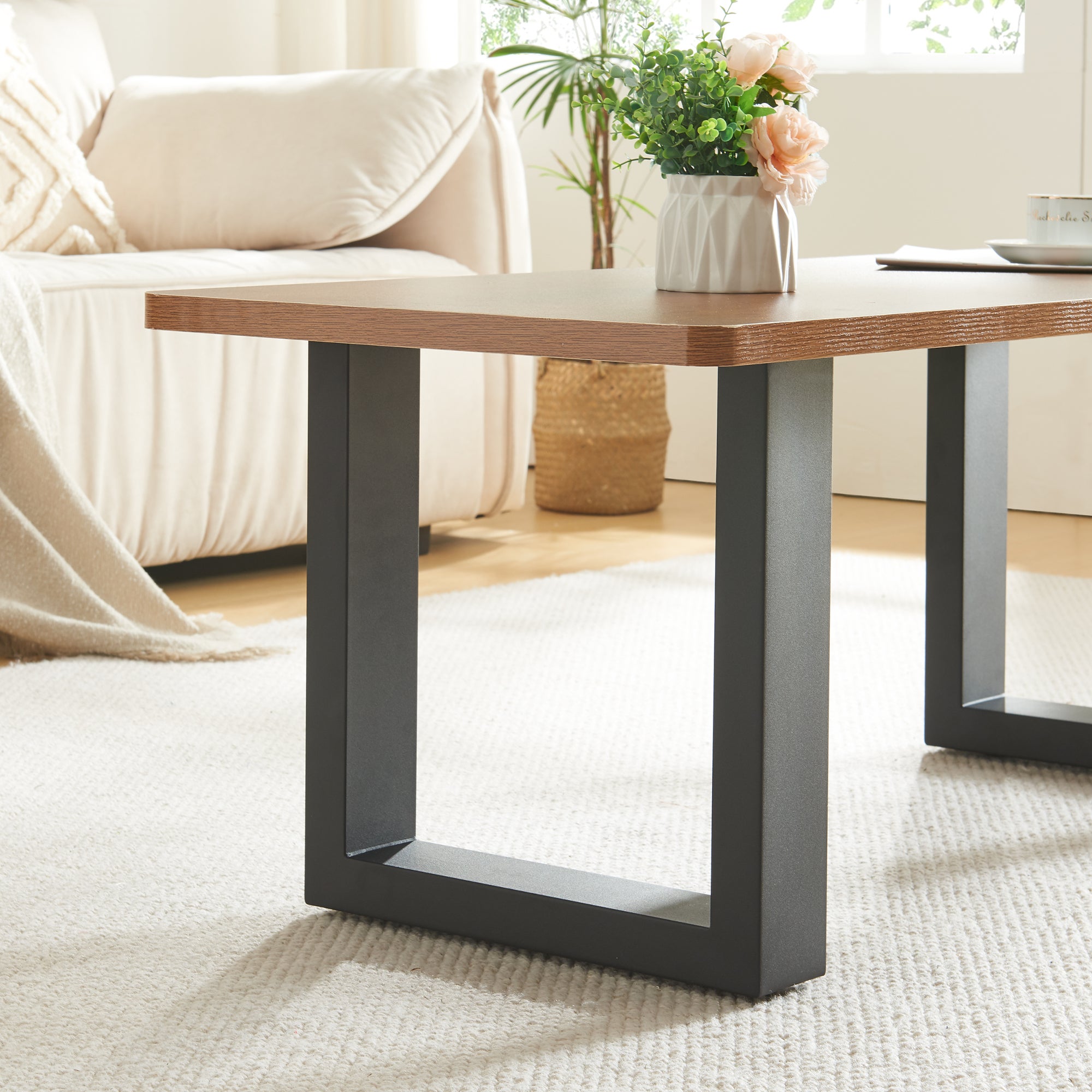 Lot de 2 pieds de table Makers acier 43 x 30 cm noir [en.casa] - 3
