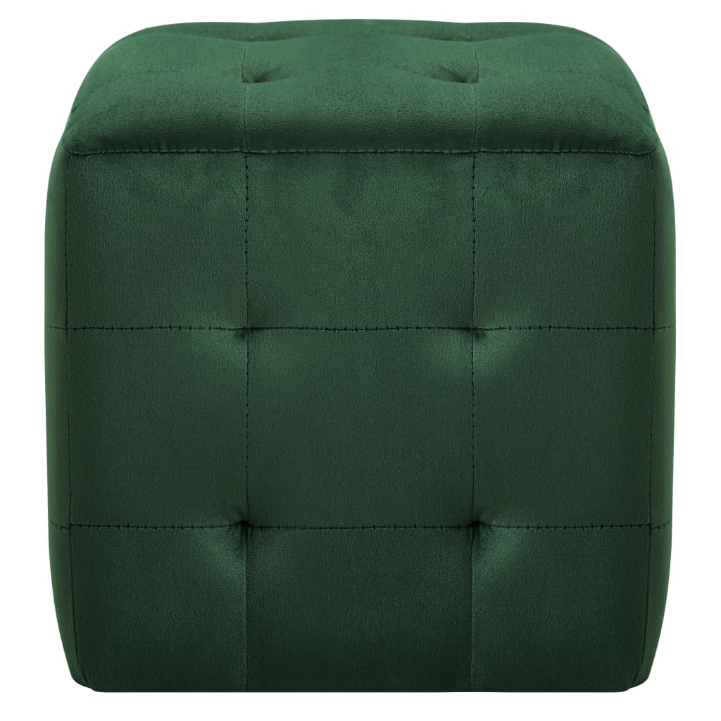 Pufe 2 unidades veludo verde 30x30x30 cm - 3
