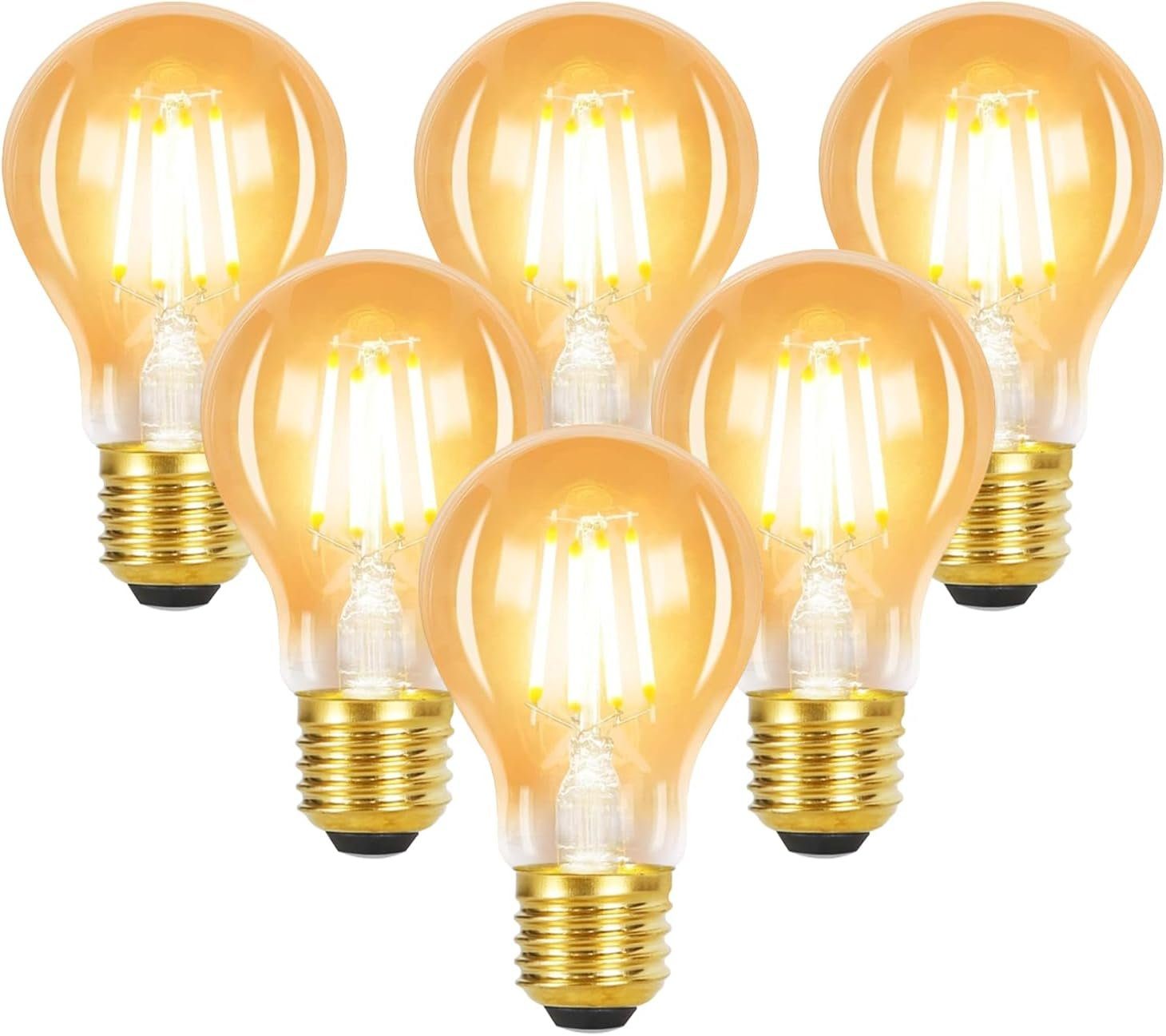 NETTLIFE paczek E27 żarówka LED ciepła biel A60 Vintage 4W 2700K Edison żarnik Retro lampa energooszczędna do domowej kawiarni Bar
