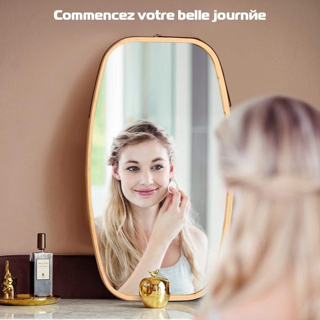 Specchio Ovale Da Appendere Con Cornice In Bambù - Elegante E Naturale Per Corridoio O Bagno - Foto 9