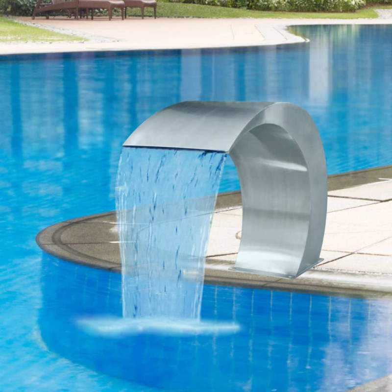 Fuente cascada para piscina de acero inoxidable 45x30x60 cm vidaxl