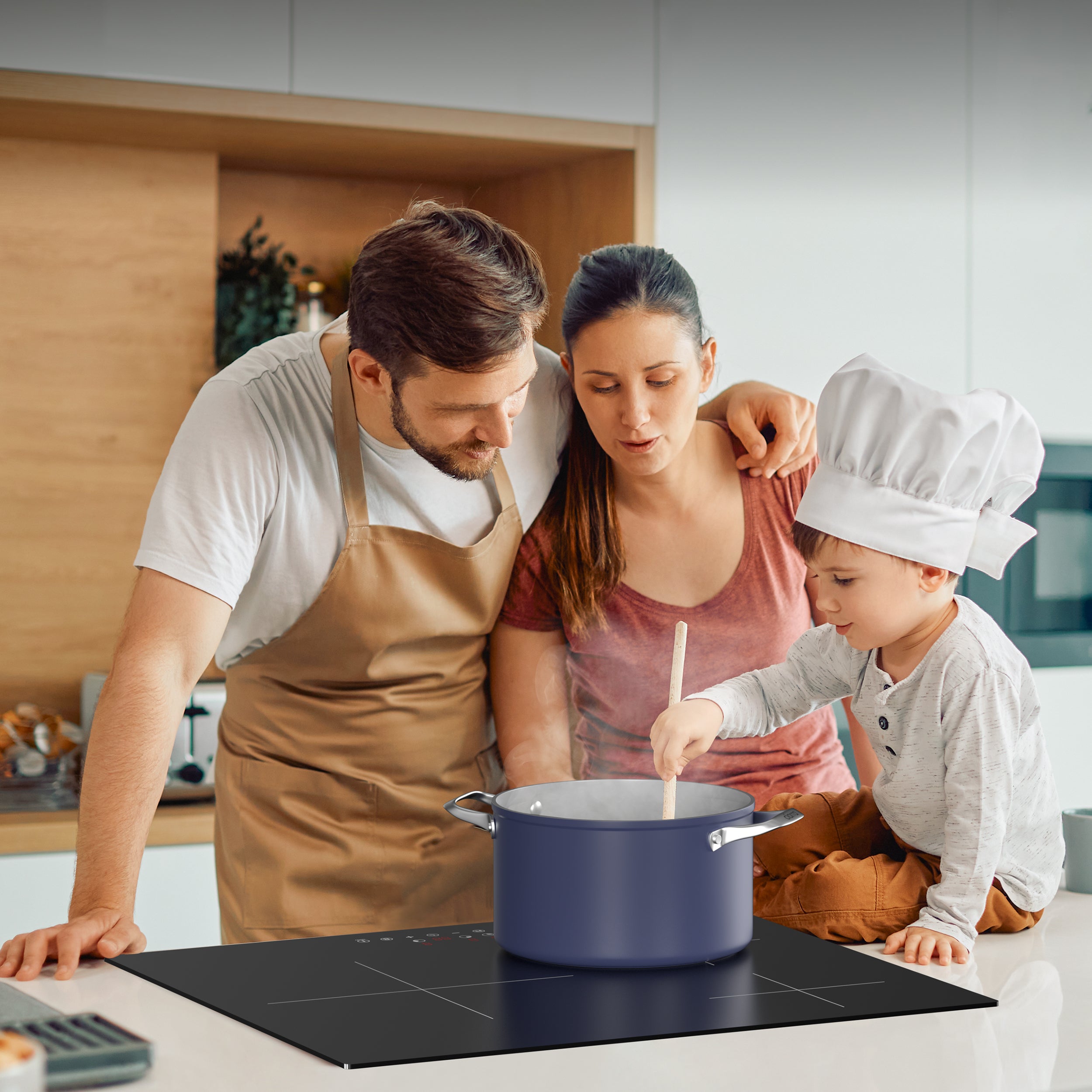 CIARRA Plaque Induction 3 Foyers 6200W 59x52cm Booster Auto-Stop 99 Mins Minuterie CD3BIH - 2