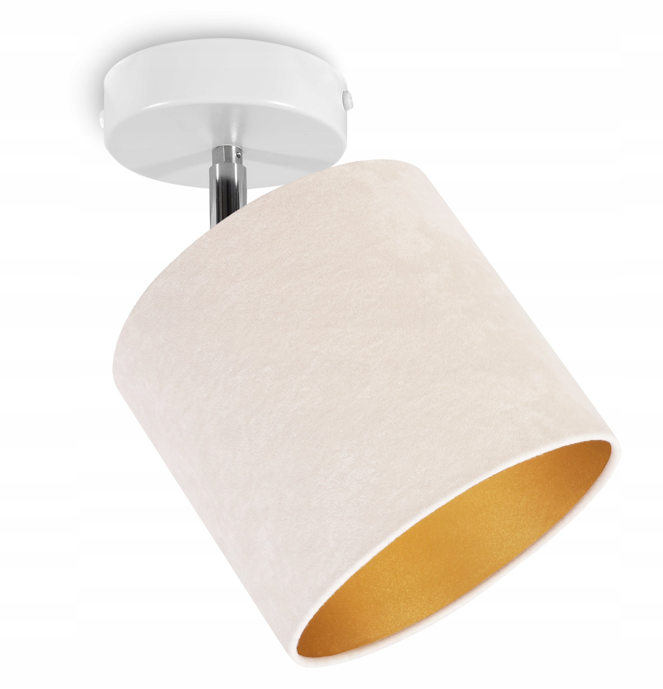 Lampa kinkiet ścienny Mediolan modern 1xE27 klosz walec beżowy/złoty Light Home LH