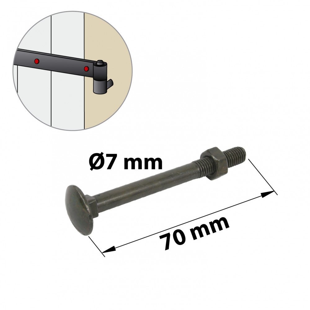 BOULONS TRCC 7 L70MM NOIR X8 AFBAT - 0955604 - 2