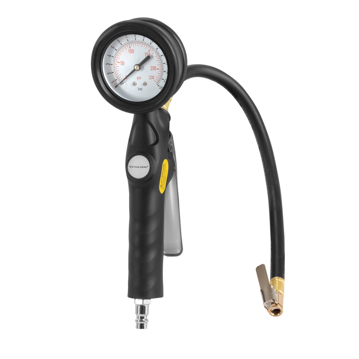 Pistolet Gonfleur Pneumatique 0-16 BAR / 0-220 PSI | Avec Manomètre Pour Pneus Voiture, Moto, Vélo
