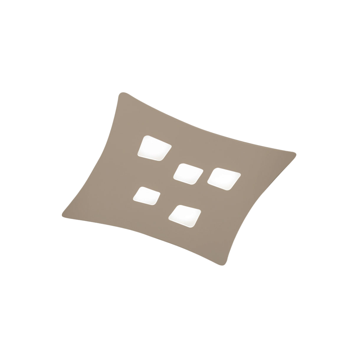 Gea Luce  Plafón Moderno Isotta 5 Luces Gx53 Tórtola, Plafón Curvo De Metal 50X55cm, Diseño Geométrico, Máx 5X8w, Ip20, Bombillas Excluidas Gris , Leroy Merlin