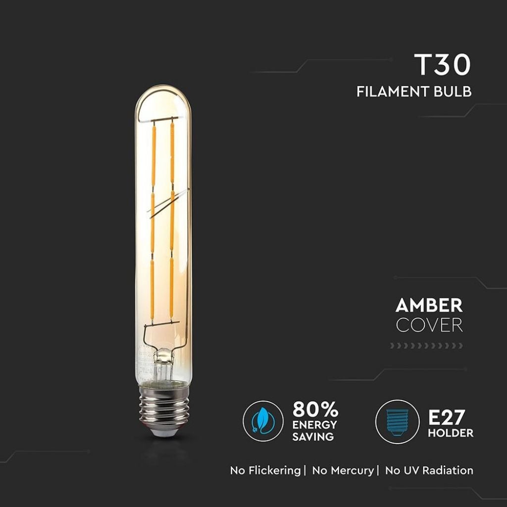 Lampadina LED T30 E27 6W Filamento Ambrato VT-1895 - 3000K - 2