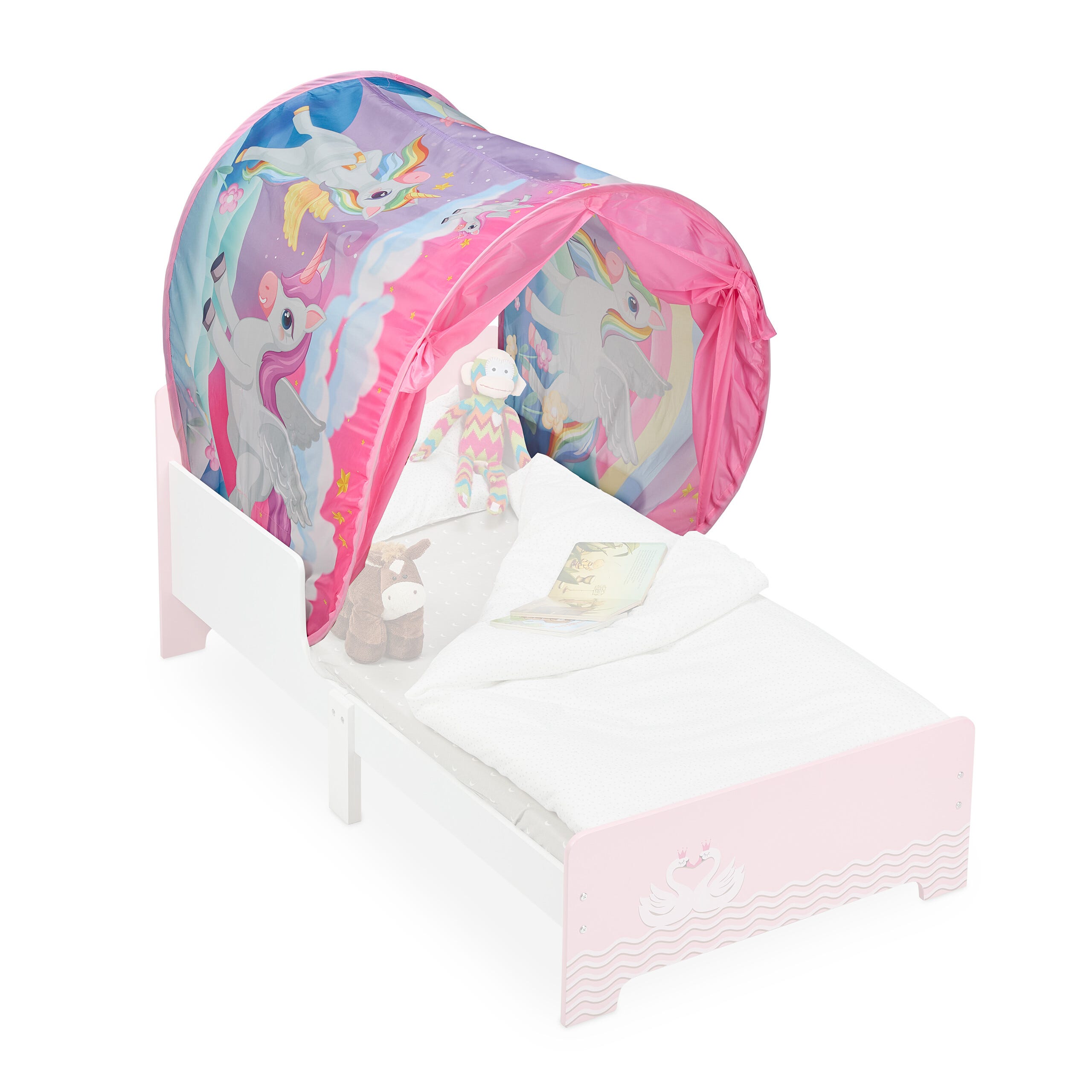 Relaxdays Tente pour enfant, système « pop up », pour le lit de votre bout de chou, licornes, LP 220x79 cm, multicolore - Maison Relaxdays Tente pour enfant, système « pop up », pour le lit de votre bout de chou, licornes, LP 220x79 cm, multicolore - Maison
