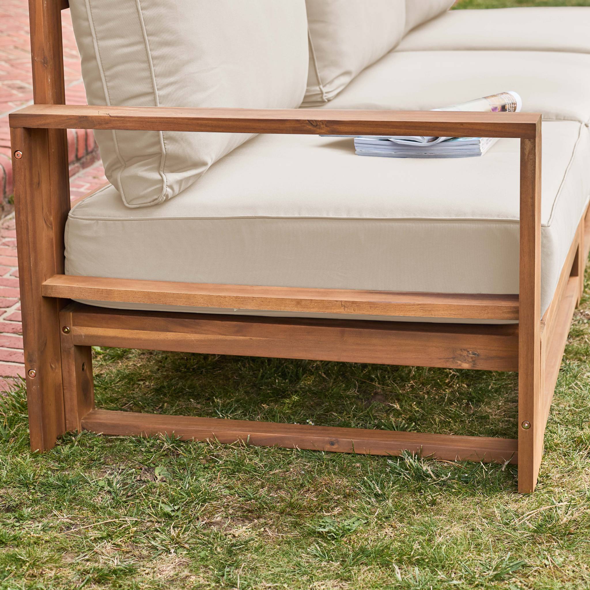 Salon de jardin en Bois Beige 5 personnes - 8